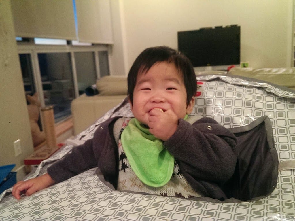 1Y3Ms eating & playing