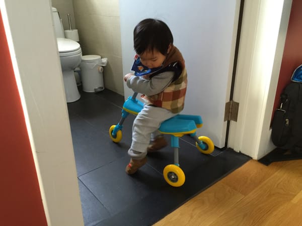1Y5Ms riding the fly bike